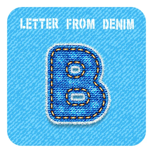 3d Denim Buchstabe "b" — Stockvektor