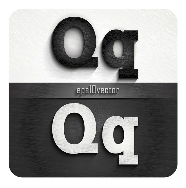 Lettres élégantes noir et blanc Q — Image vectorielle