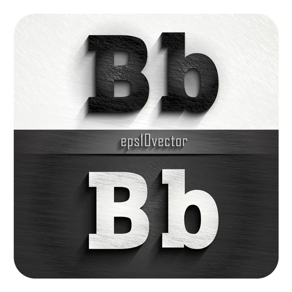 Letras elegantes en blanco y negro B — Vector de stock