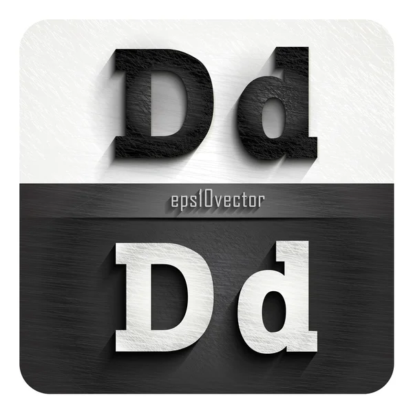 Stylish black and white letters D — Stock Vector