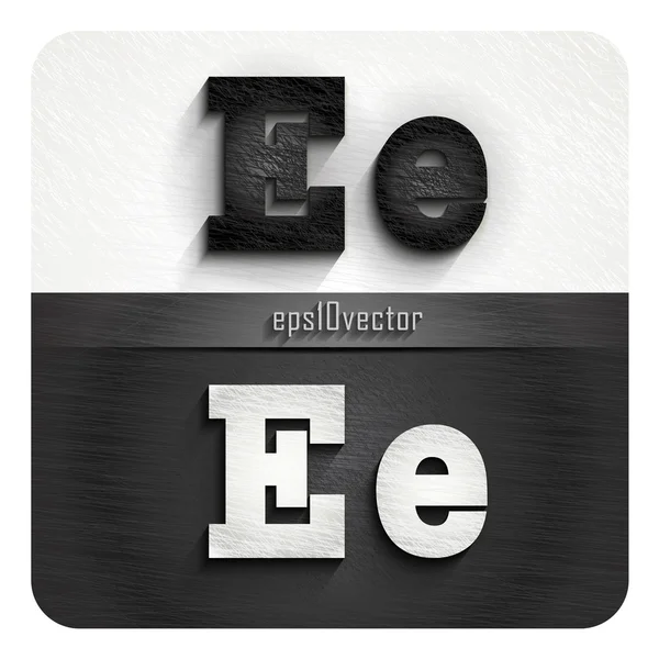 Stylish black and white letters E — Stock Vector