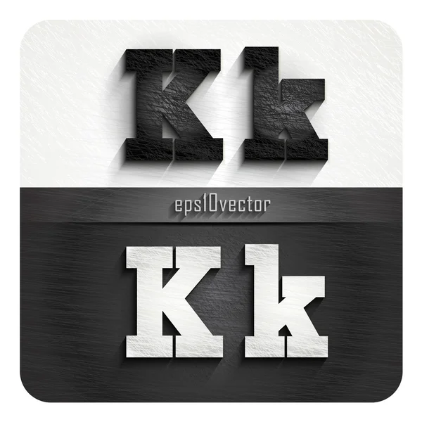 Elegáns fekete-fehér betűk K — Stock Vector