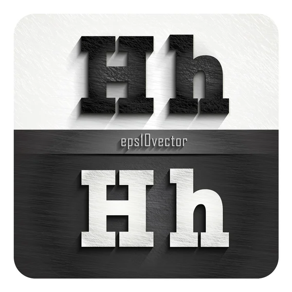 Stijlvolle zwarte en witte letters H — Stockvector