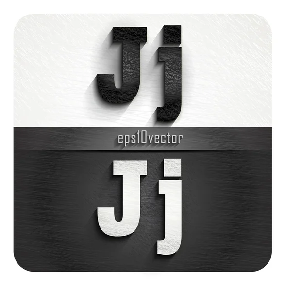 Snygga svarta och vita bokstäverna J — Stock vektor
