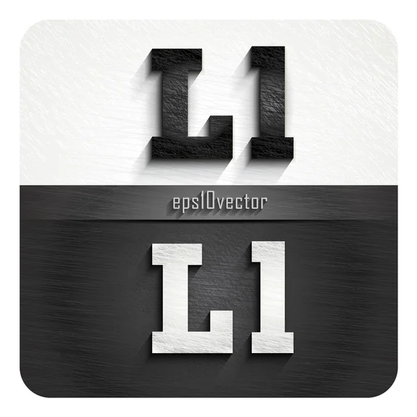 Stylish black and white letters L — Stock Vector