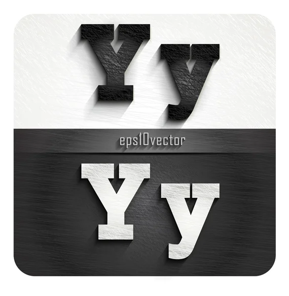 Stylish black and white letters Y — Stock Vector