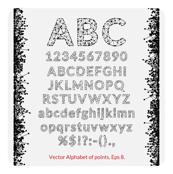 Set of alphabet of points — Stock Vector