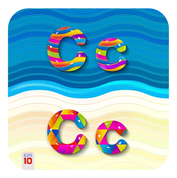 Uppercase "C" and lowercase "c" — Stock Vector