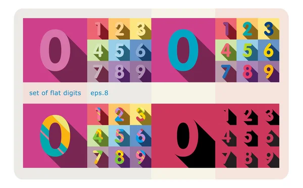 Set of flat digits — Stock Vector