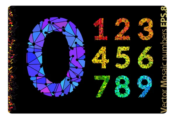 Numéros de mosaïque 0 à 9 — Image vectorielle