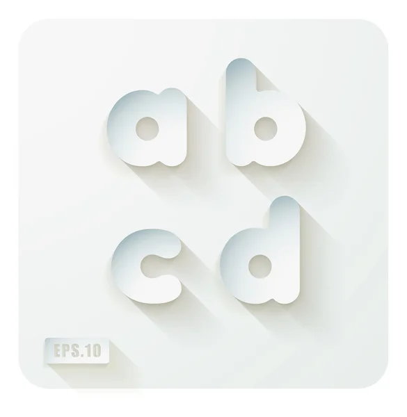 Paper letters a, b , c, d — Stock Vector