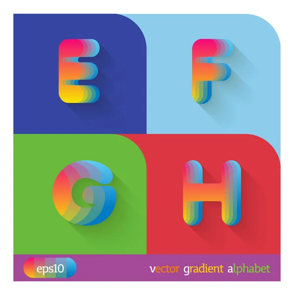 Lettres majuscules E, F, G, H — Image vectorielle
