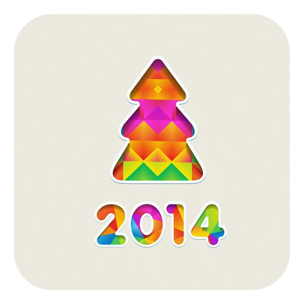 2014 ano e árvore de Natal — Vetor de Stock