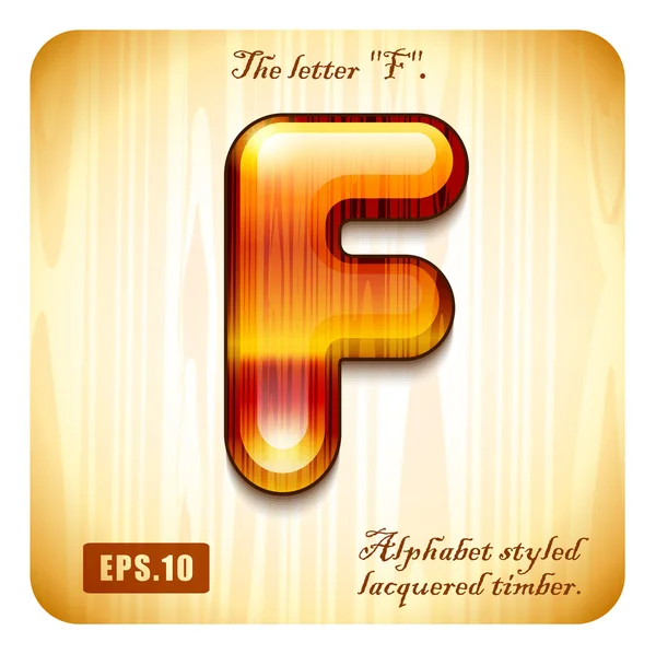 Decorative lacquer letter "F" — Stock Vector