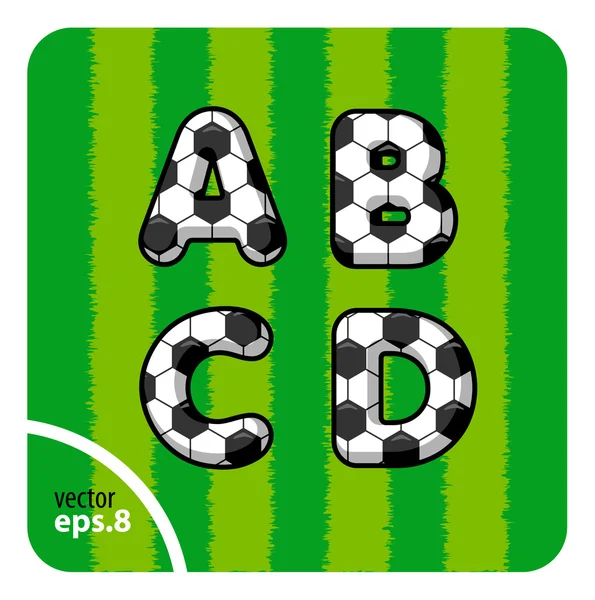 Football majuscules lettres A, B, C, D — Image vectorielle