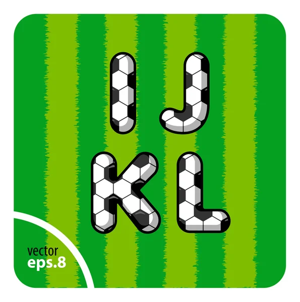 Fußballbuchstaben i, j, k, l — Stockvektor