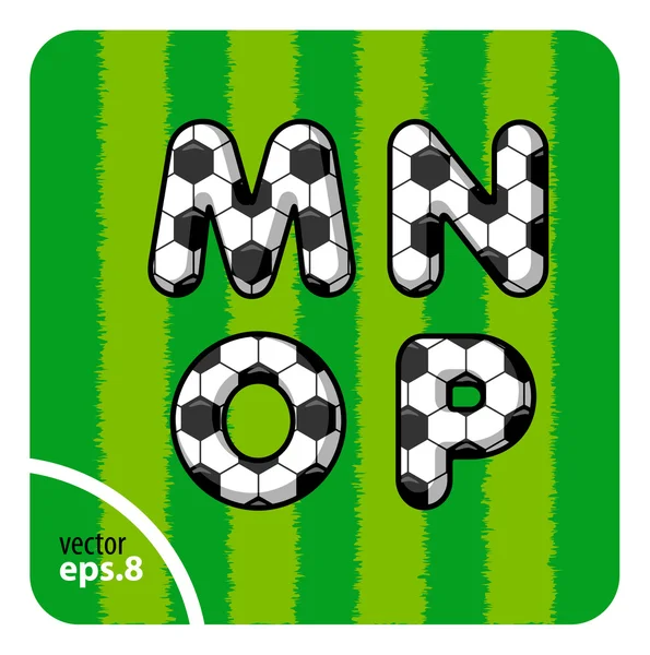 Letras de fútbol M, N, O, P — Vector de stock