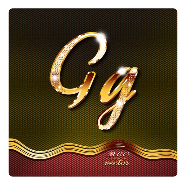 Gold kursiva bokstäver "G" — Stock vektor