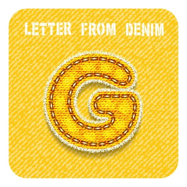 3d denim letra "G " — Vector de stock