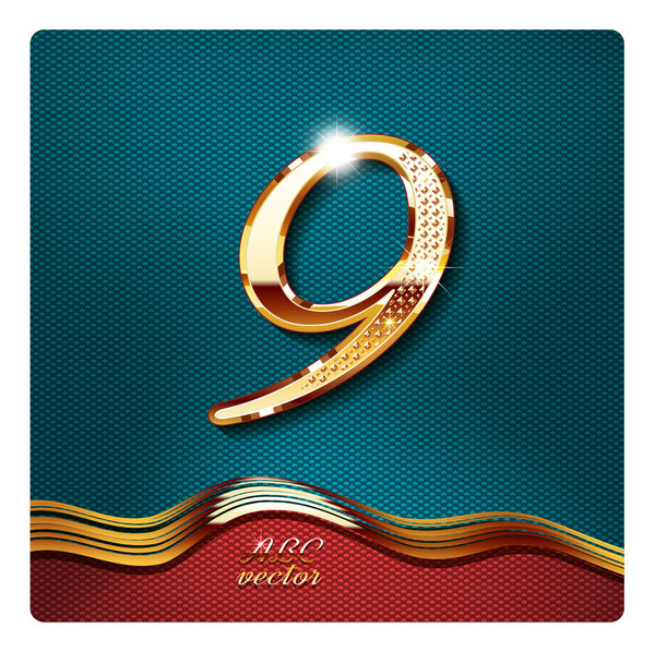 Золотой стильный номер 9
