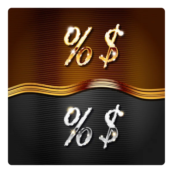 Percent and dollar signs — Stock Vector