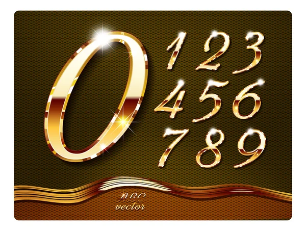 Golden stylish digits — Stock Vector