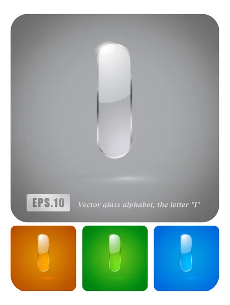 玻璃字母表字母"I" — 图库矢量图片