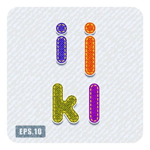 denim küçük harf i, j, k, l