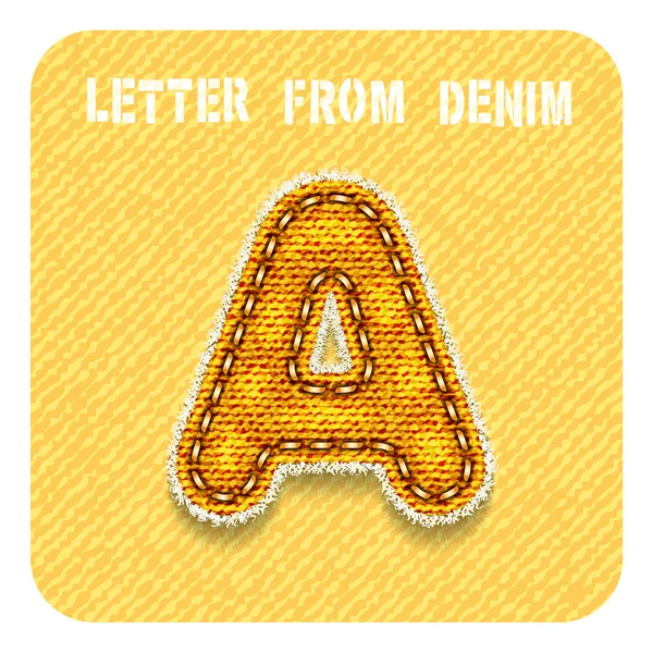 3D denim letter "A" — Stockvector