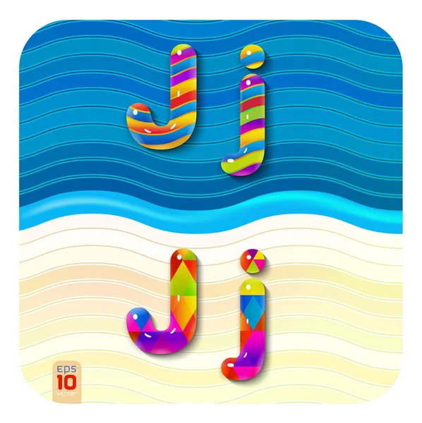 Mångfärgade bokstäverna "J" — Stock vektor
