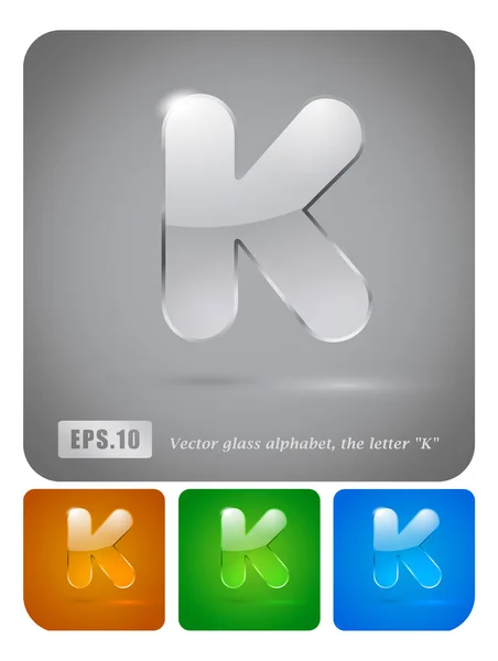 ガラス アルファベット「K" — ストックベクタ