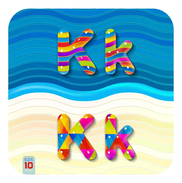 Wielobarwny litery "K" — Wektor stockowy