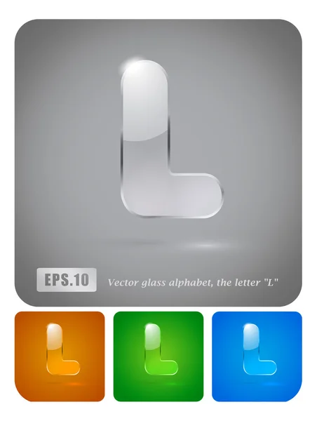 Alphabet en verre lettre "L " — Image vectorielle