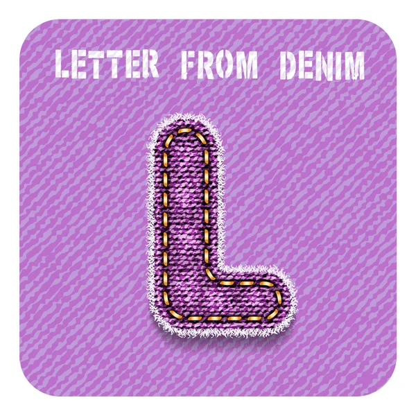 3D denim letter "L" — Stockvector