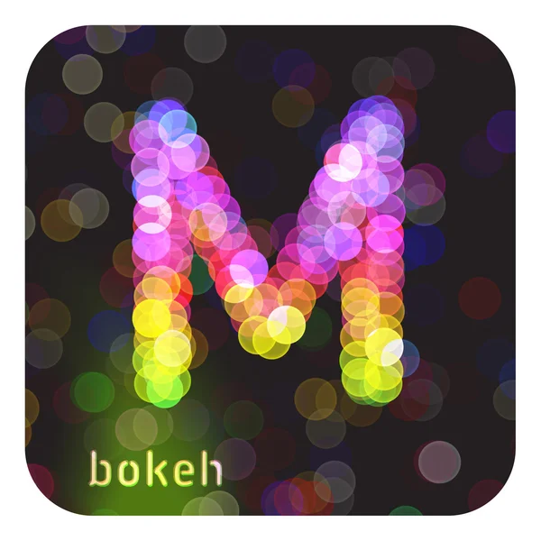 Bokeh písmeno "M" — Stockový vektor