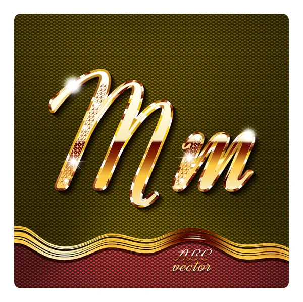 Gouden cursieve letters "M" — Stockvector