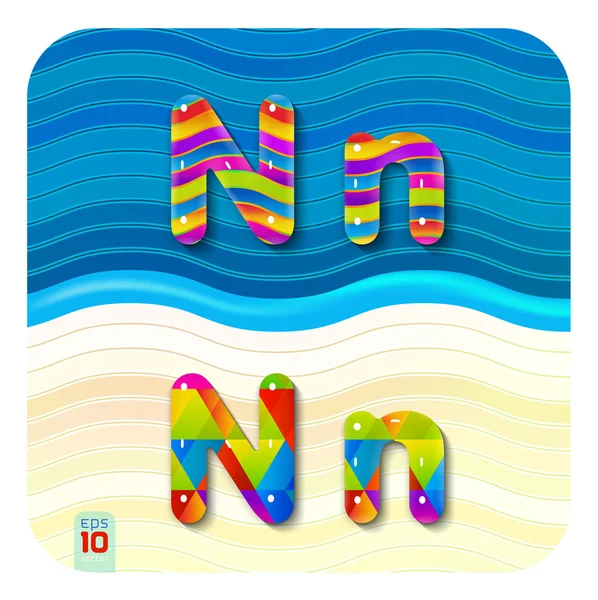 Bokstäver som versaler "N" och små bokstäver "Nilsson" — Stock vektor