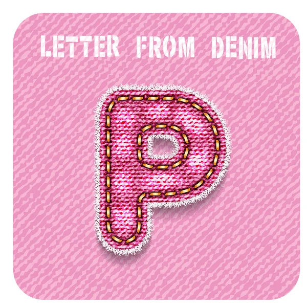 Lettera di denim 3d "P" — Vettoriale Stock