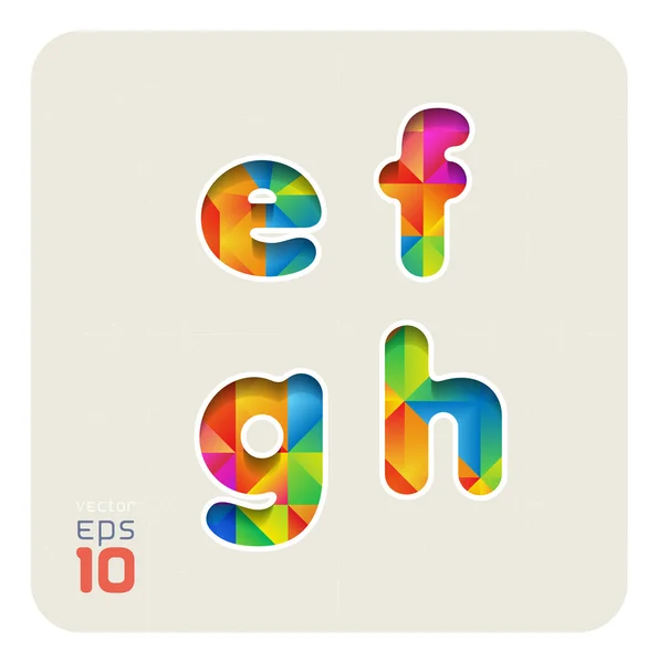 Lowercase letters e, f, g, h — Stock Vector