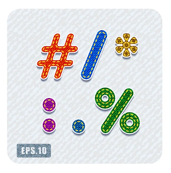 Renkli kot noktalama işaretleri ve simgeler