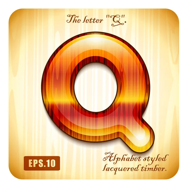Decorative lacquer letter "Q" — Stock Vector