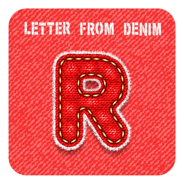 3d denim letter "R" — Stock Vector