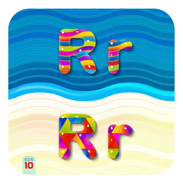 Letters uppercase "R" and lowercase "r" — Stock Vector