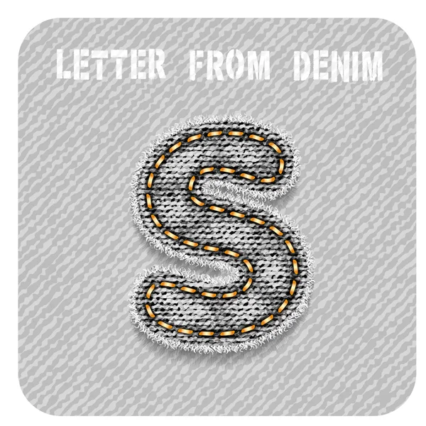 3d denim letra "S " — Vetor de Stock