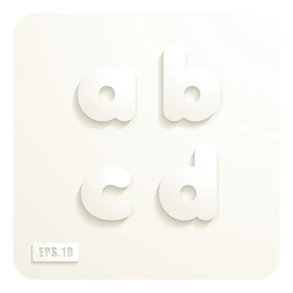 Kleine letters a, b, c, d. — Stockvector