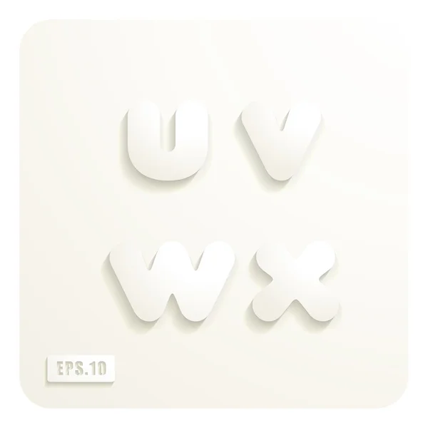 Lowercase letters, u, v, w, x — Stock Vector