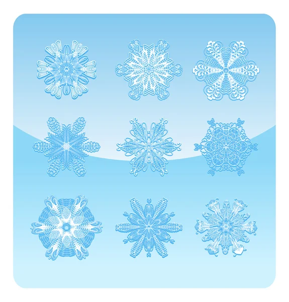 Ensemble de flocons de neige. eps8 . — Image vectorielle