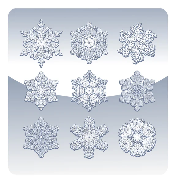 Ensemble de flocons de neige 2015 — Image vectorielle