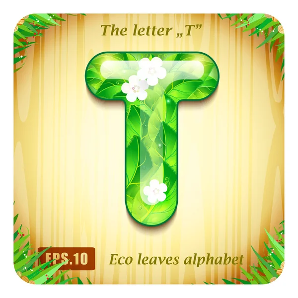 Decoratieve glanzende letter "T" — Stockvector