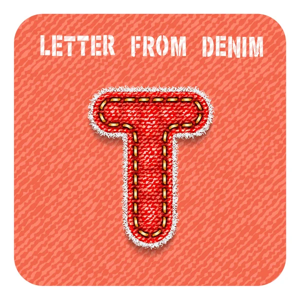 3d джинсова літера "Т " — стоковий вектор